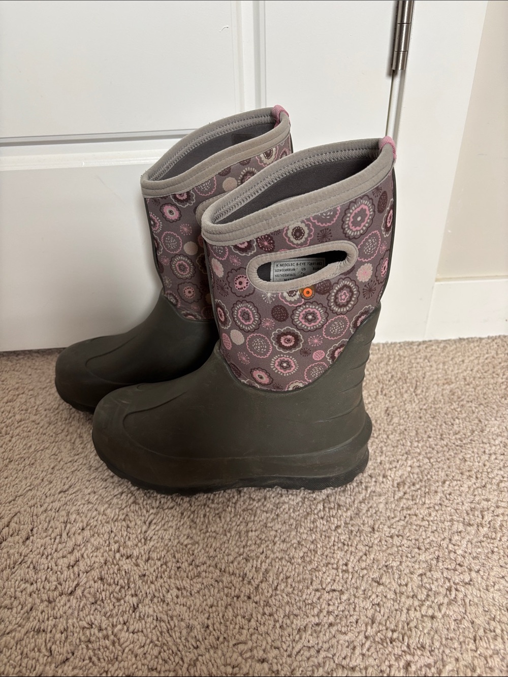 Bogs floral winter Boots - Gray and Pink